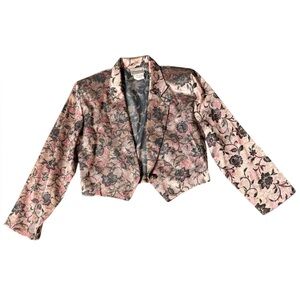 Vintage fabric blazer, shiny pink, small